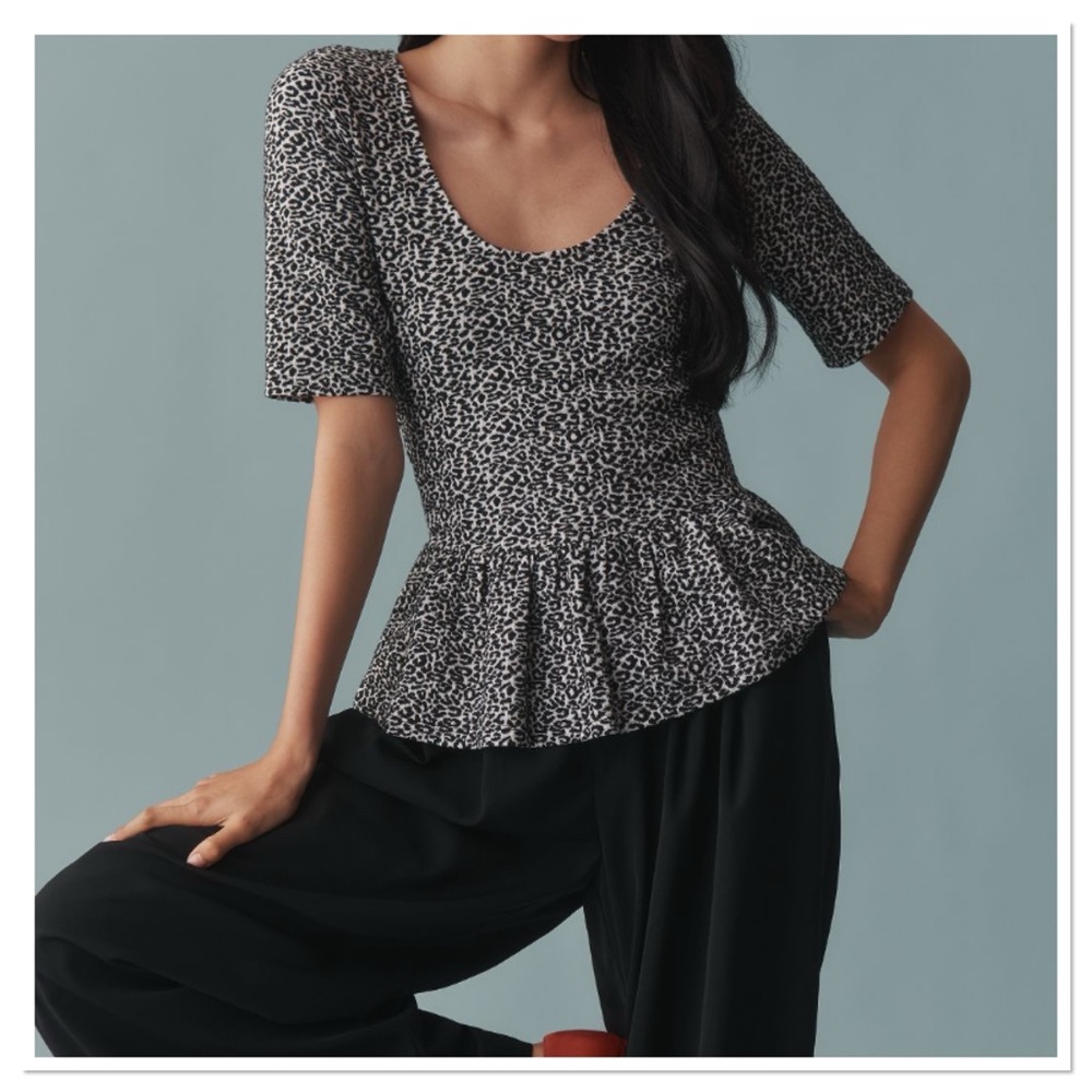 Maeve Peplum Scoop Neck Tank Top by Anthropologie